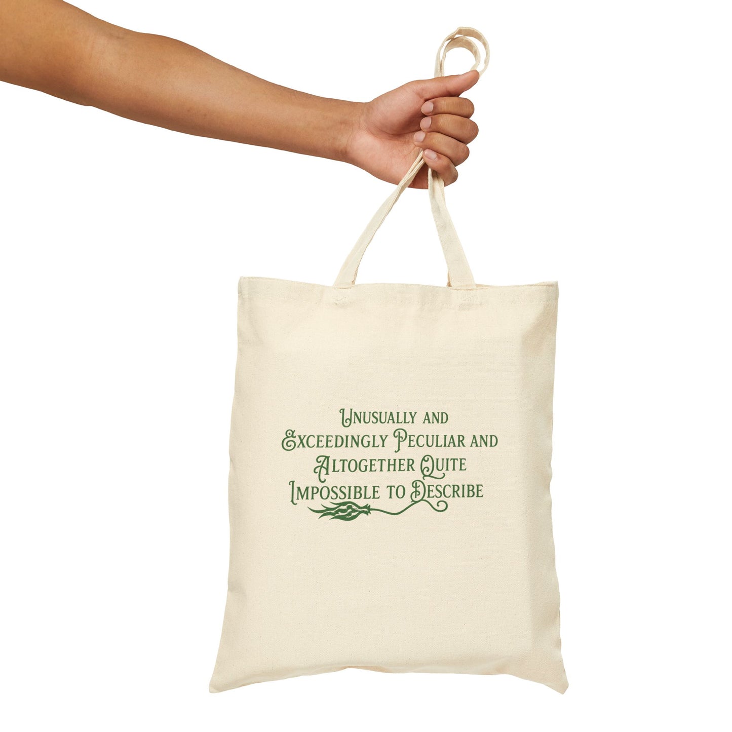 Unusually & Exceedingly Peculiar Tote Bag | Wicked-Inspired Elphaba Quote Tote (Black or Natural)