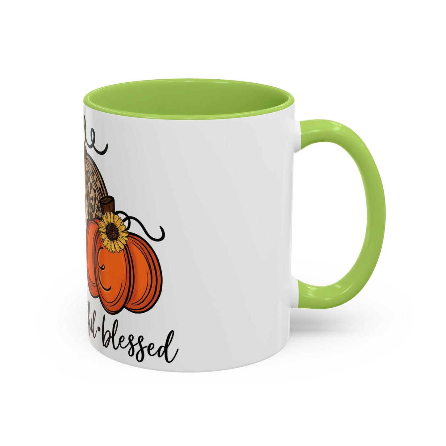 Grateful Thankful Blessed Accent Mug – Fall Coffee Cup (11oz & 15oz)