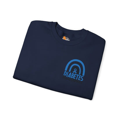 Diabetes Awareness Crewneck Sweatshirt | Blue Ribbon Graffiti Design (9 Colors)