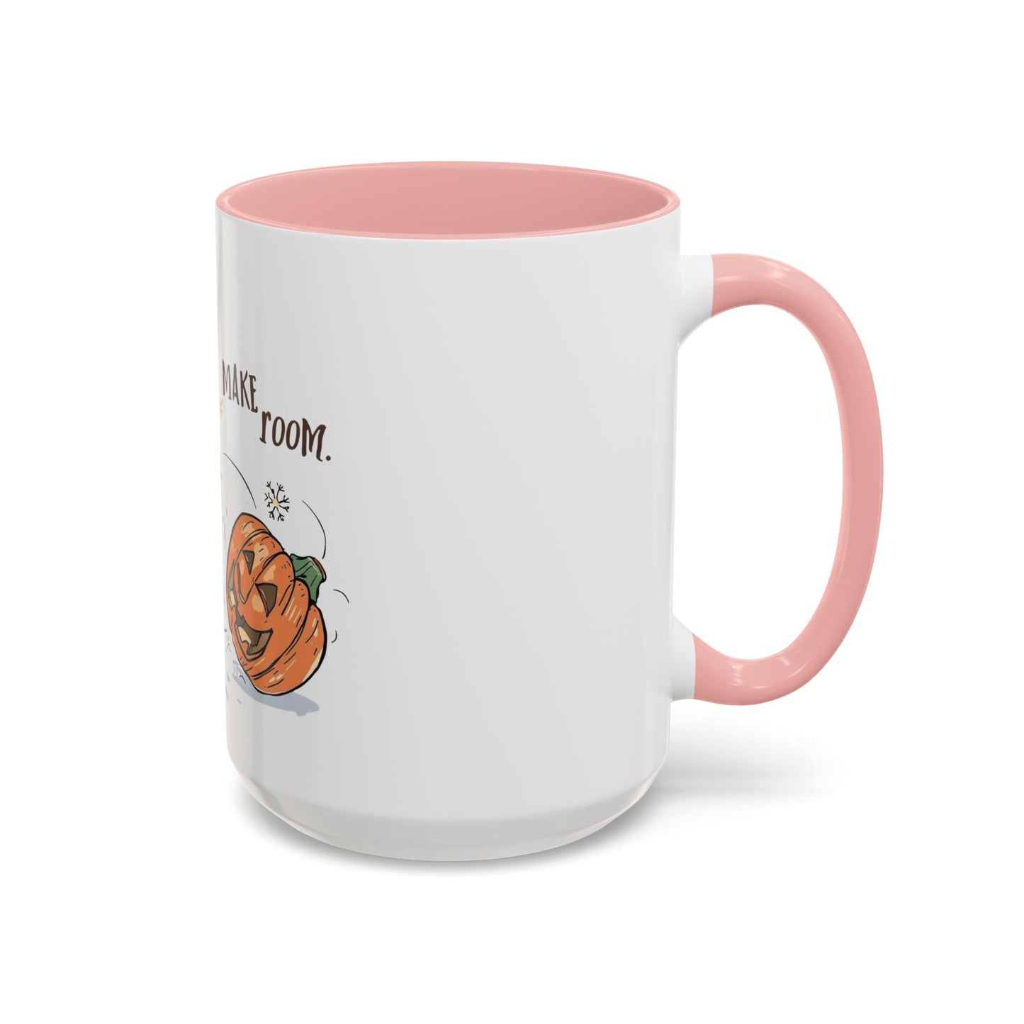 Winter to Fall Humor Mug – “Make Room” Snowman & Pumpkin Mug
