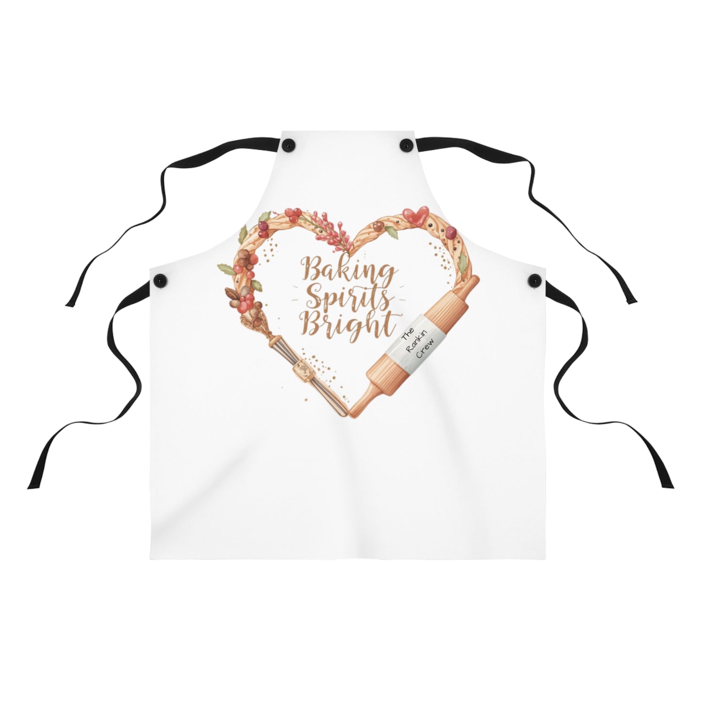 Baking Spirits Bright Christmas Apron | Personalized Holiday Baking Gift for Home Bakers & Chefs