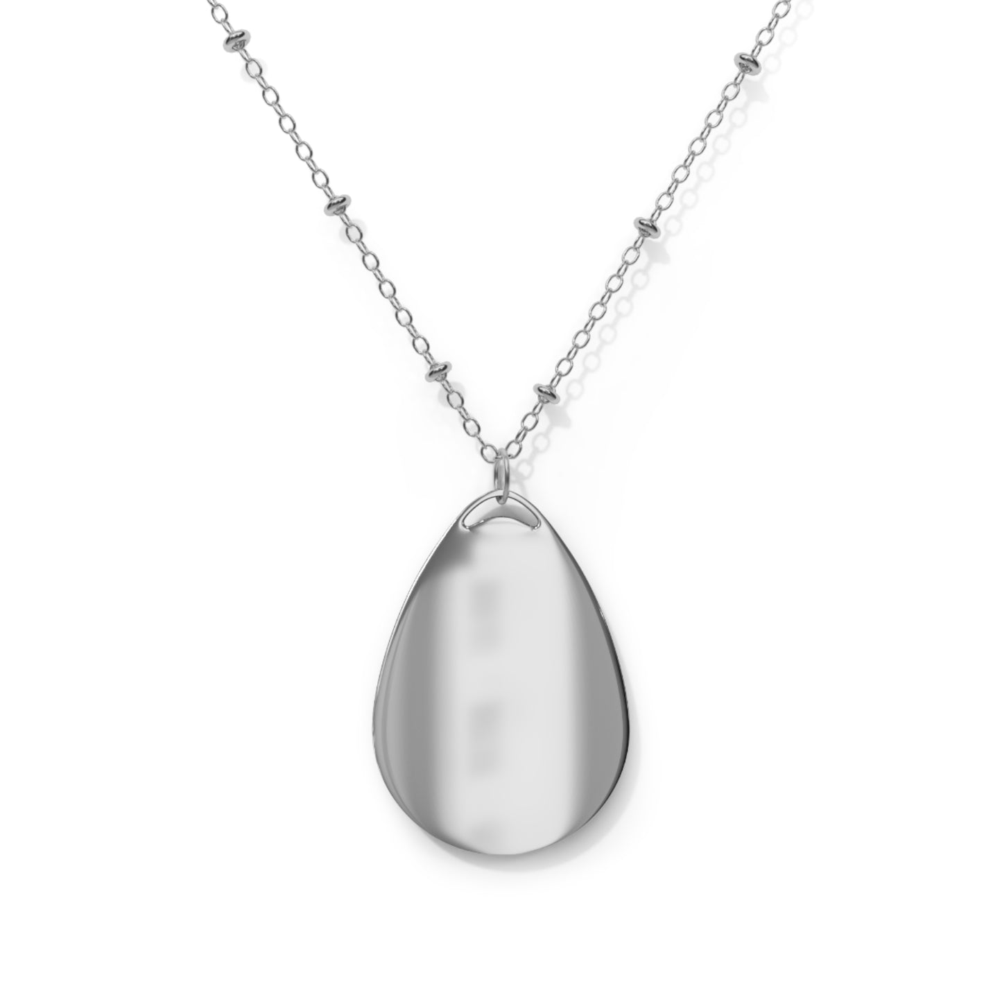Custom Engraved Oval Necklace – Personalized Teardrop Photo Pendant