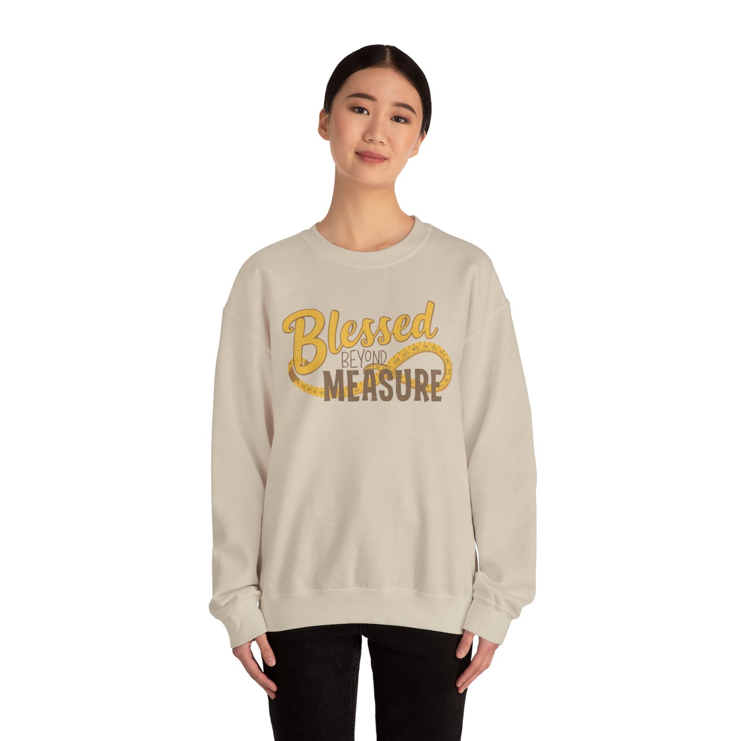Blessed Beyond Measure Crewneck Sweatshirt – Cozy Faith & Gratitude Sweater (9 Color Options)