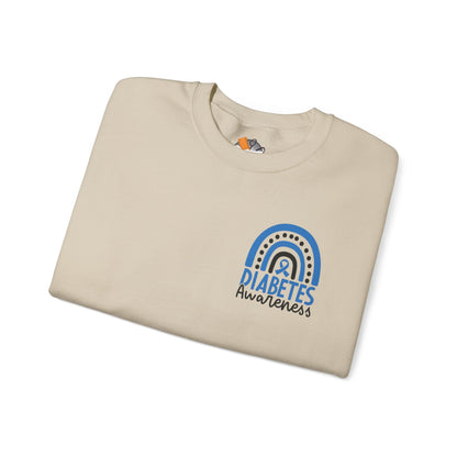 Diabetes Awareness Crewneck Sweatshirt | Blue Ribbon Graffiti Design (9 Colors)