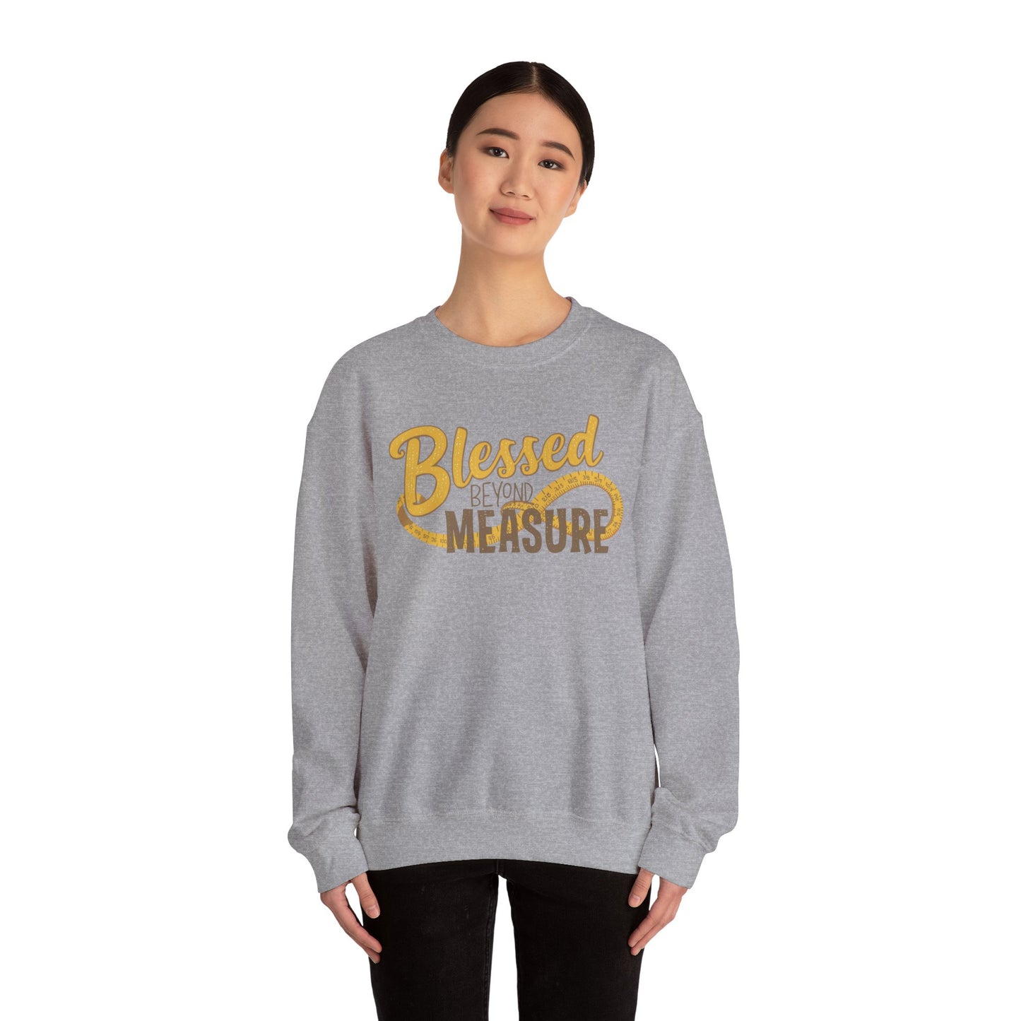 Blessed Beyond Measure Crewneck Sweatshirt – Cozy Faith & Gratitude Sweater (9 Color Options)