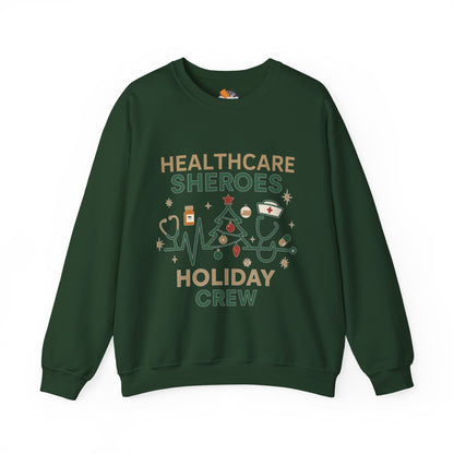 Healthcare Sheroes Holiday Crewneck Sweatshirt | Christmas Nurse & Medical Staff Gift (10 Colors)