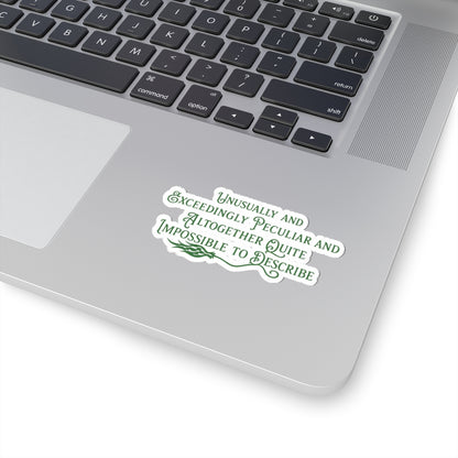 Wicked Inspired Elphaba Sticker | “Unusually & Exceedingly Peculiar” Quote Vinyl Sticker