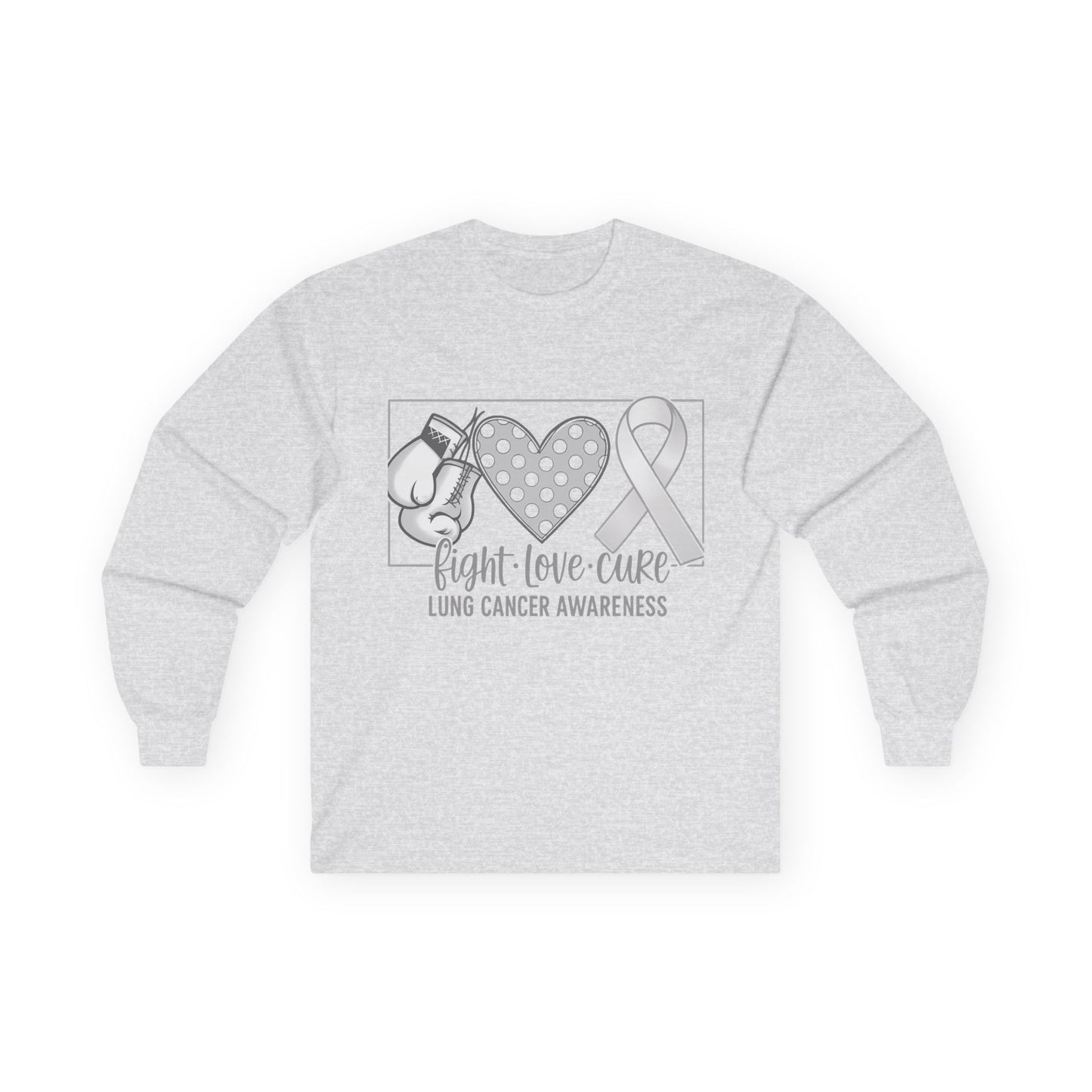 Fight Love Cure Lung Cancer Awareness Long Sleeve Shirt | Unisex Graphic Tee