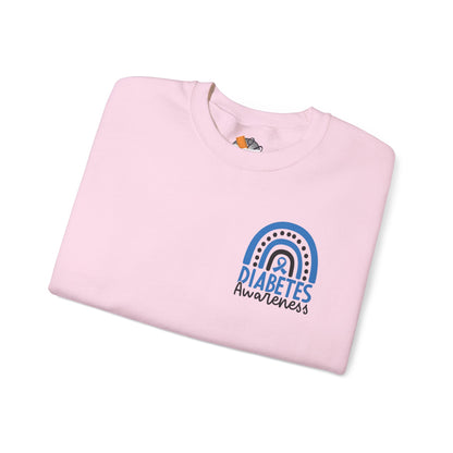 Diabetes Awareness Crewneck Sweatshirt | Blue Ribbon Graffiti Design (9 Colors)