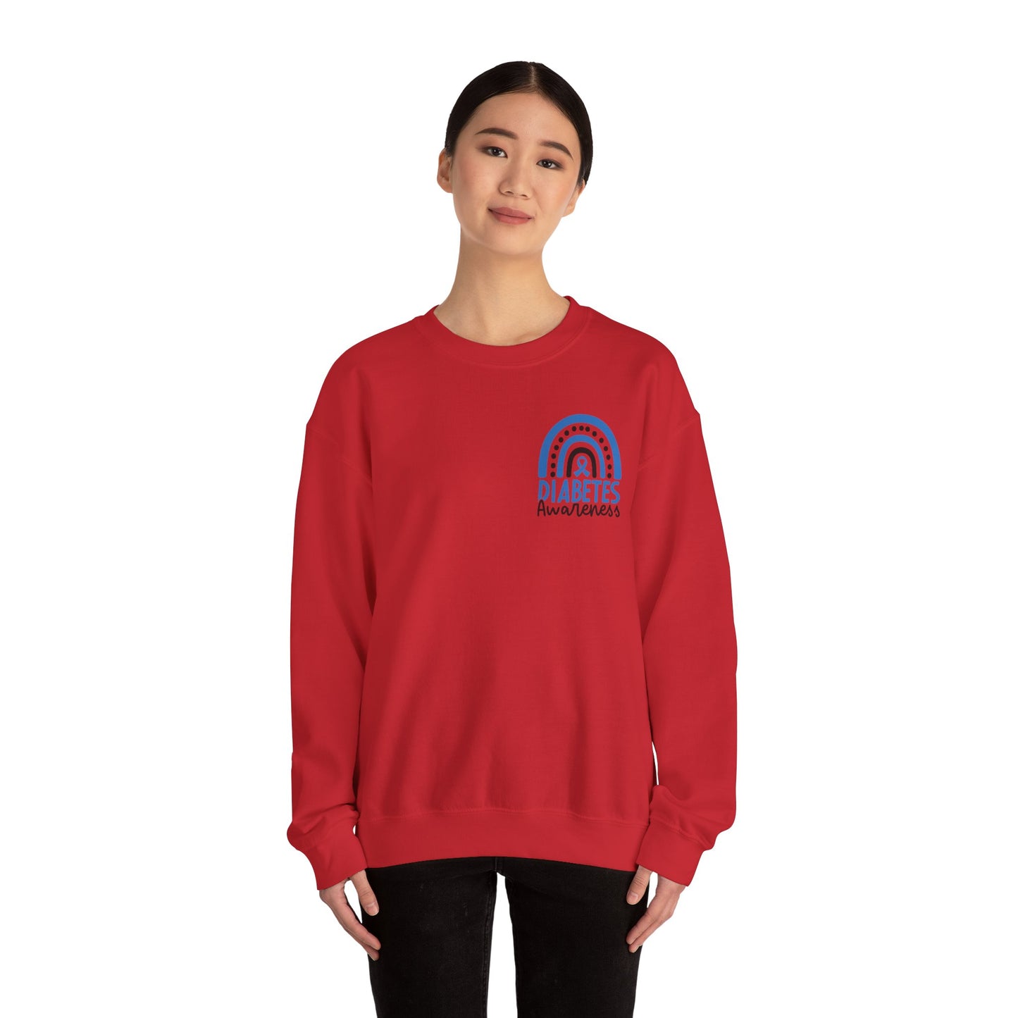 Diabetes Awareness Crewneck Sweatshirt | Blue Ribbon Graffiti Design (9 Colors)