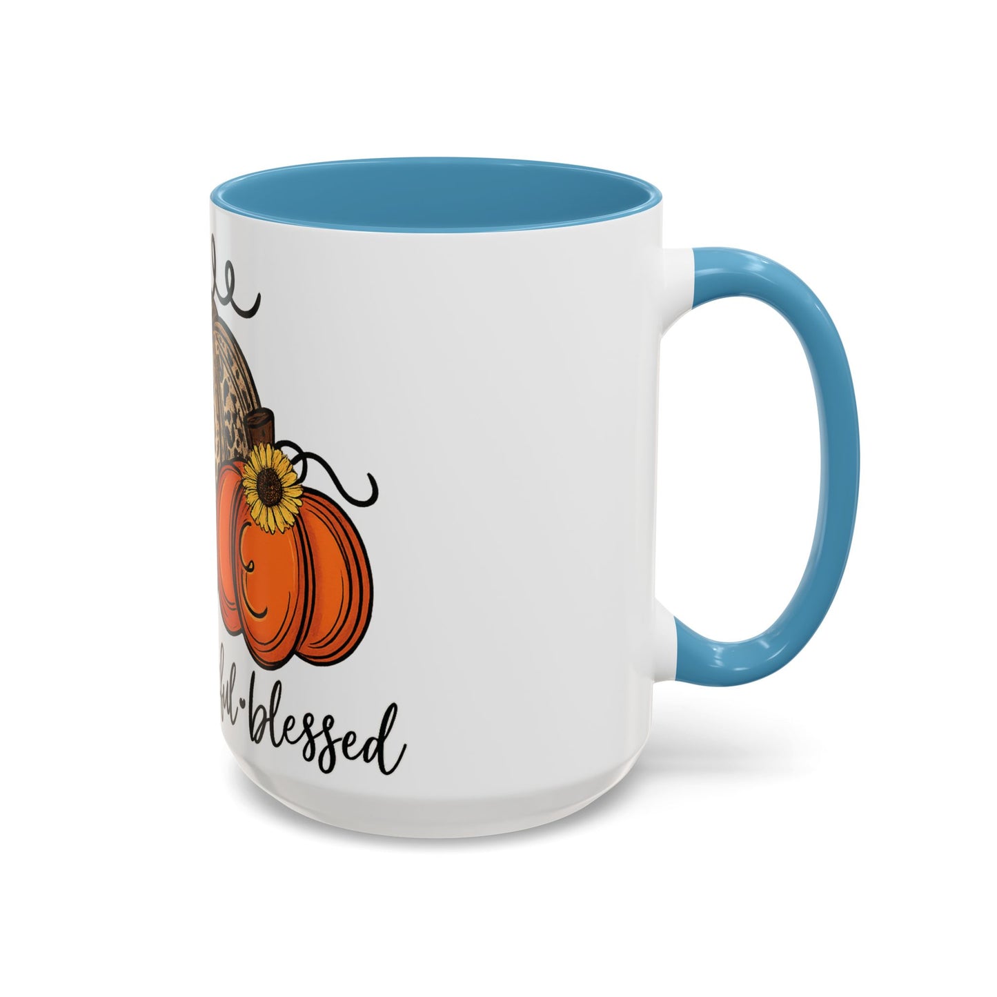 Grateful Thankful Blessed Accent Mug – Fall Coffee Cup (11oz & 15oz)
