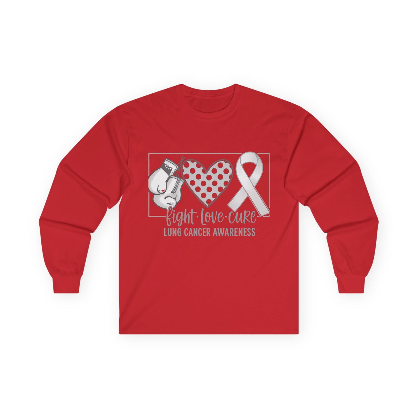 Fight Love Cure Lung Cancer Awareness Long Sleeve Shirt | Unisex Graphic Tee