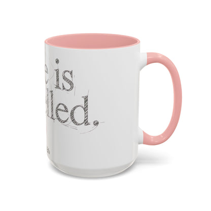 “Love Is Cancelled” Accent Mug | Personalized EST. Date Anti-Valentine Coffee Mug