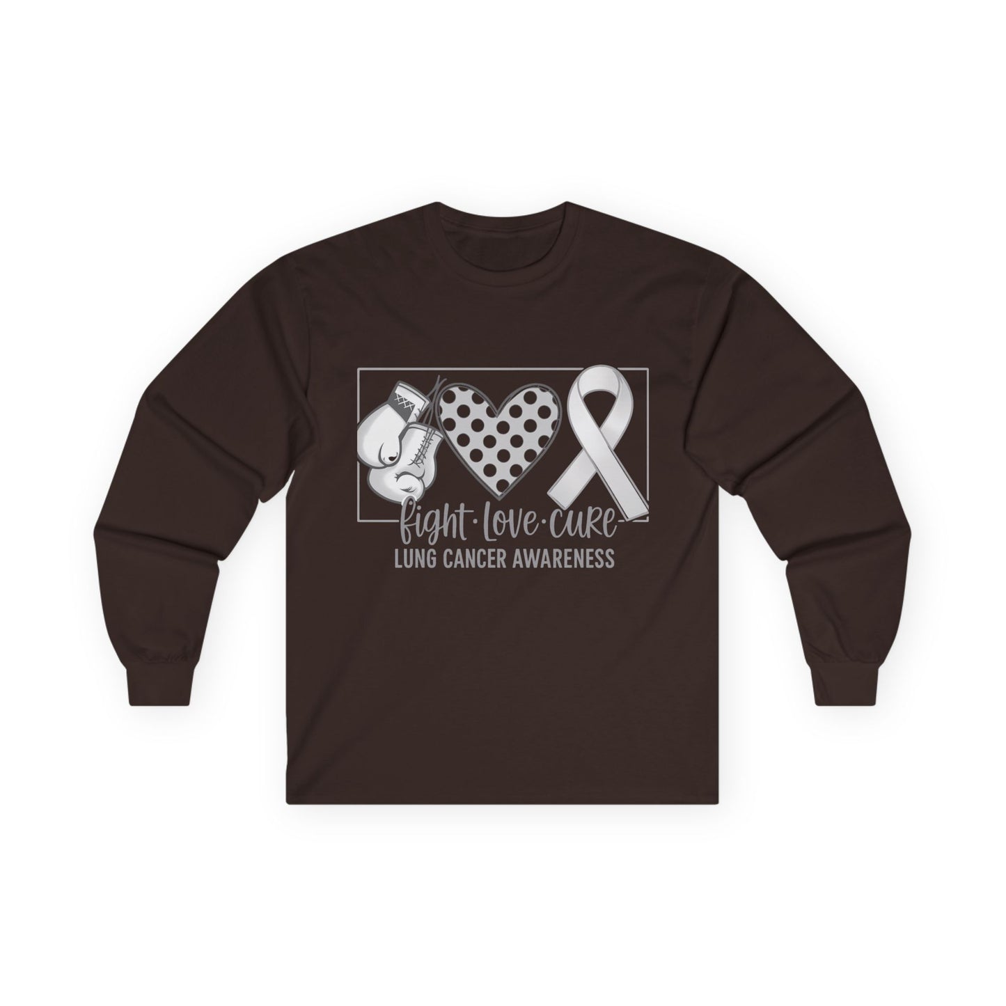Fight Love Cure Lung Cancer Awareness Long Sleeve Shirt | Unisex Graphic Tee