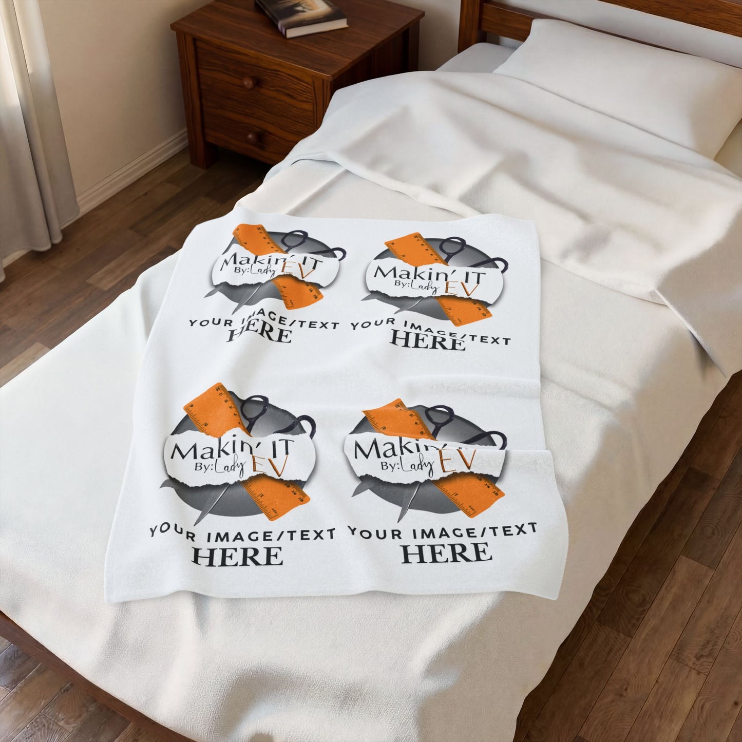 Custom Velveteen Plush Blanket – Personalized 4-Photo Throw