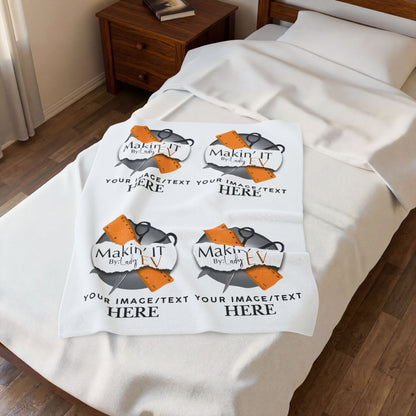 Custom Velveteen Plush Blanket – Personalized 4-Photo Throw