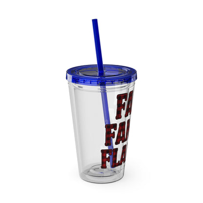Faith, Family & Flannel Acrylic Tumbler with Straw | Christian Buffalo Plaid Cup (9 Color Options)