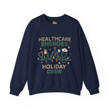 Healthcare Sheroes Holiday Crewneck Sweatshirt | Christmas Nurse & Medical Staff Gift (10 Colors)