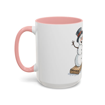 Winter to Fall Humor Mug – “Make Room” Snowman & Pumpkin Mug