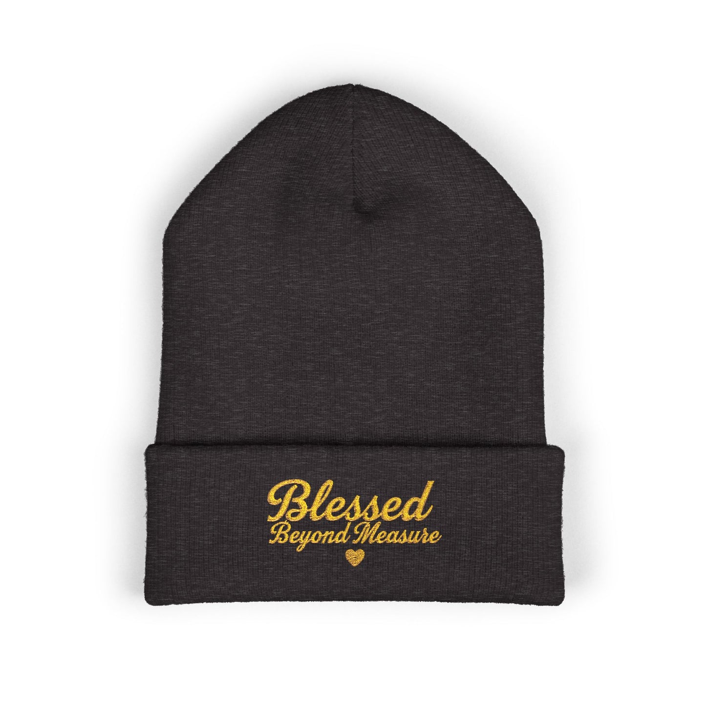 Blessed Beyond Measure Embroidered Beanie – Faith-Inspired Knit Hat (9 Color Options)