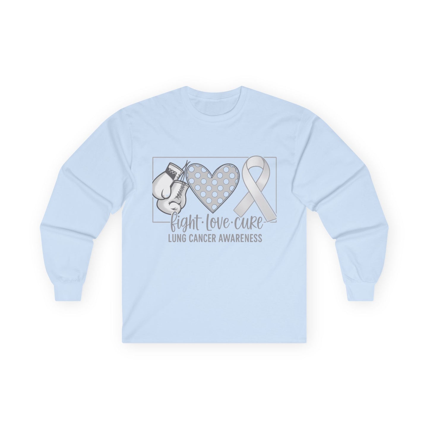 Fight Love Cure Lung Cancer Awareness Long Sleeve Shirt | Unisex Graphic Tee