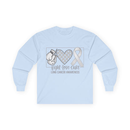 Fight Love Cure Lung Cancer Awareness Long Sleeve Shirt | Unisex Graphic Tee