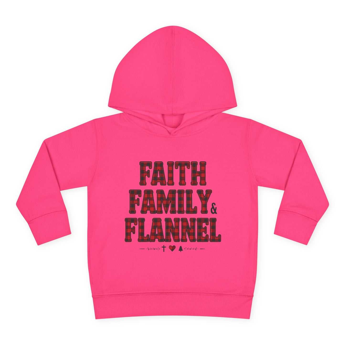 Faith, Family & Flannel Toddler Hoodie | Cozy Christian Fall & Holiday Sweatshirt (15 Colors)