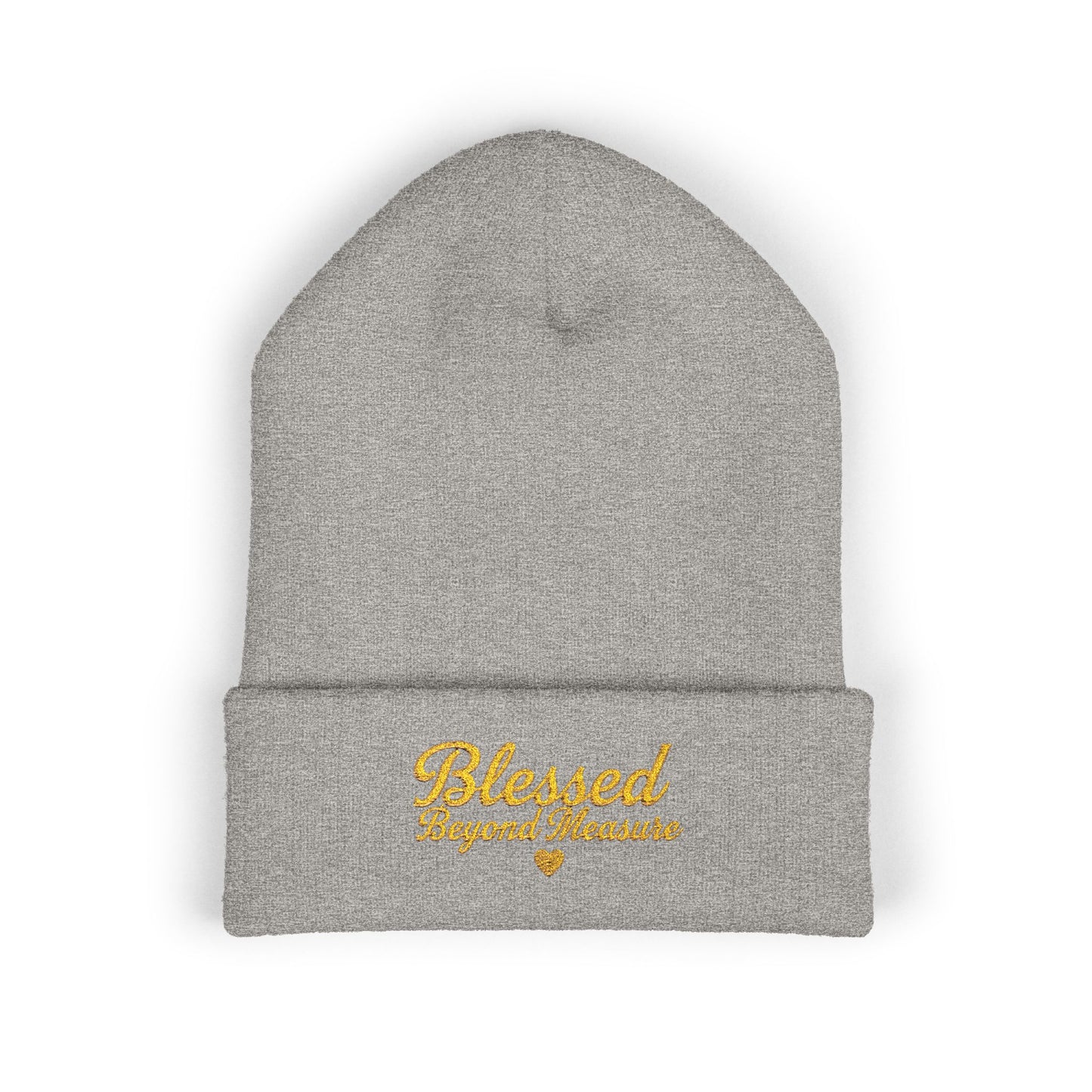 Blessed Beyond Measure Embroidered Beanie – Faith-Inspired Knit Hat (9 Color Options)