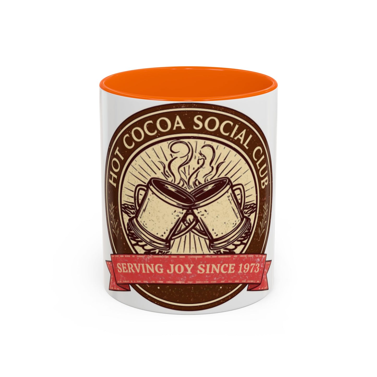 Hot Cocoa Social Club Accent Mug | Vintage Holiday Coffee Cup (11oz & 15oz, Multiple Colors)