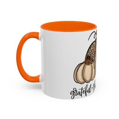 Grateful Thankful Blessed Accent Mug – Fall Coffee Cup (11oz & 15oz)