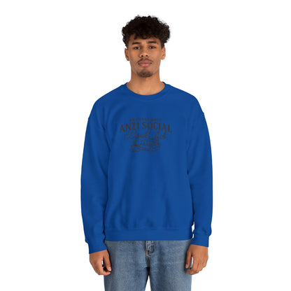 “Members Only Anti Social Book Club” Embroidered Crewneck