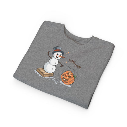 “Make Room” Fall-to-Winter Humorous Toddler Sweatshirt – Cozy Kids Crewneck