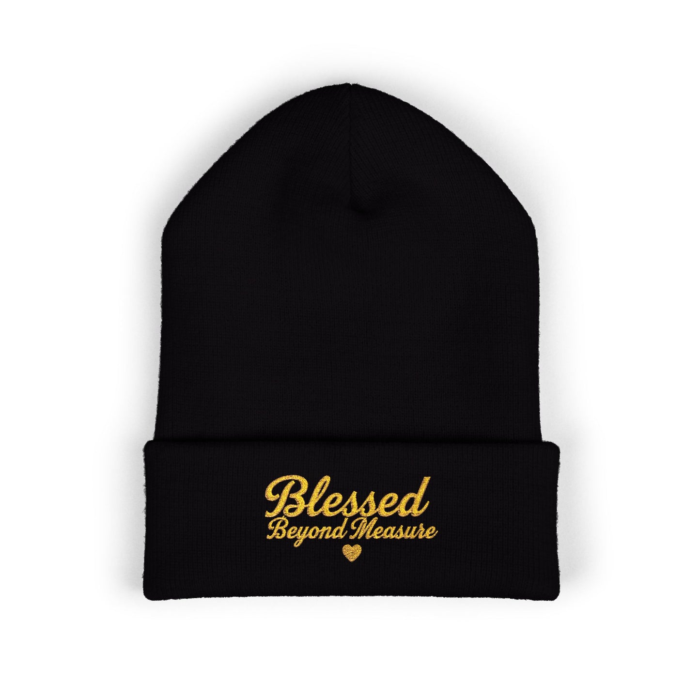 Blessed Beyond Measure Embroidered Beanie – Faith-Inspired Knit Hat (9 Color Options)