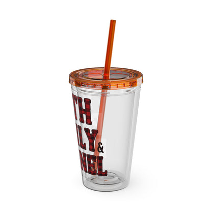 Faith, Family & Flannel Acrylic Tumbler with Straw | Christian Buffalo Plaid Cup (9 Color Options)