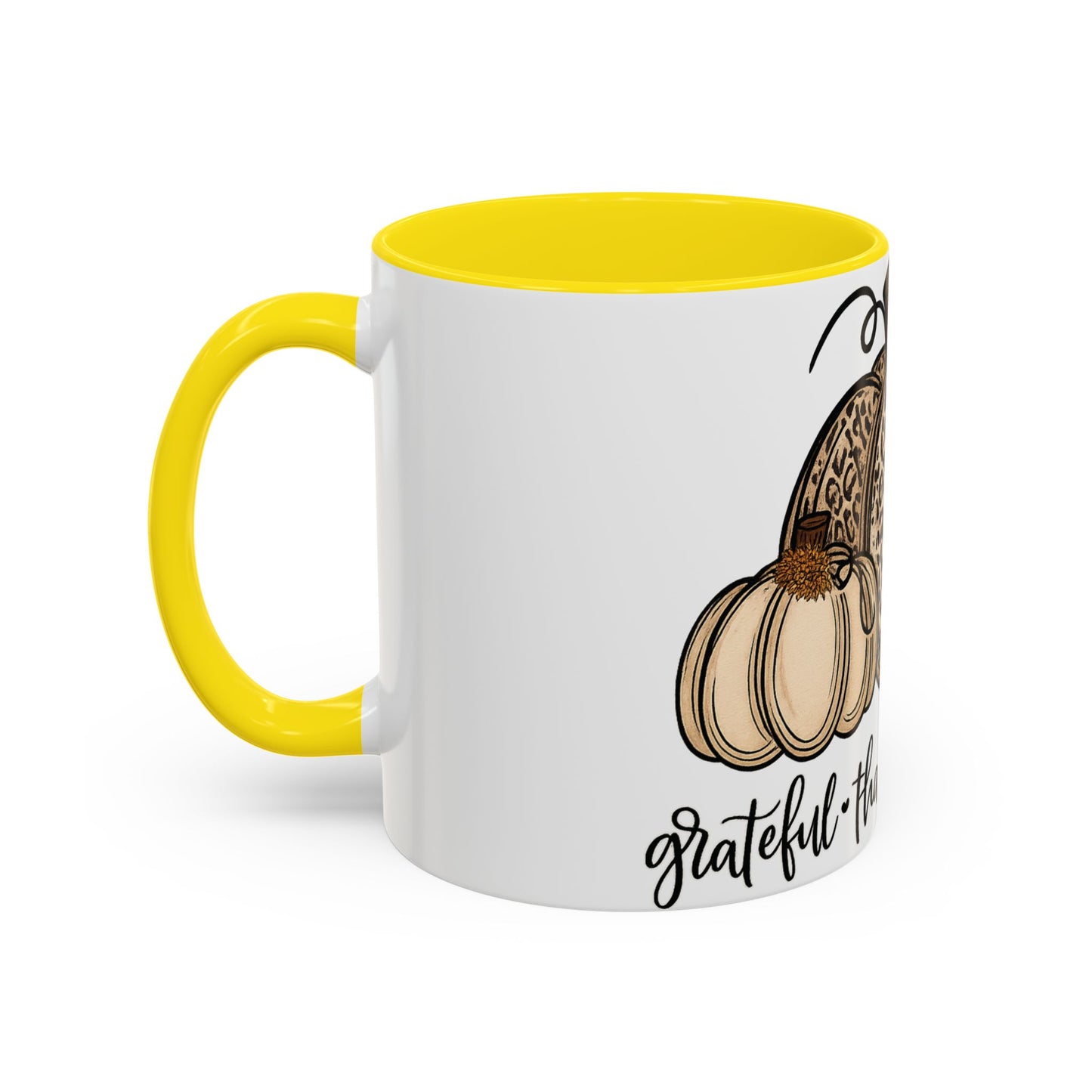 Grateful Thankful Blessed Accent Mug – Fall Coffee Cup (11oz & 15oz)