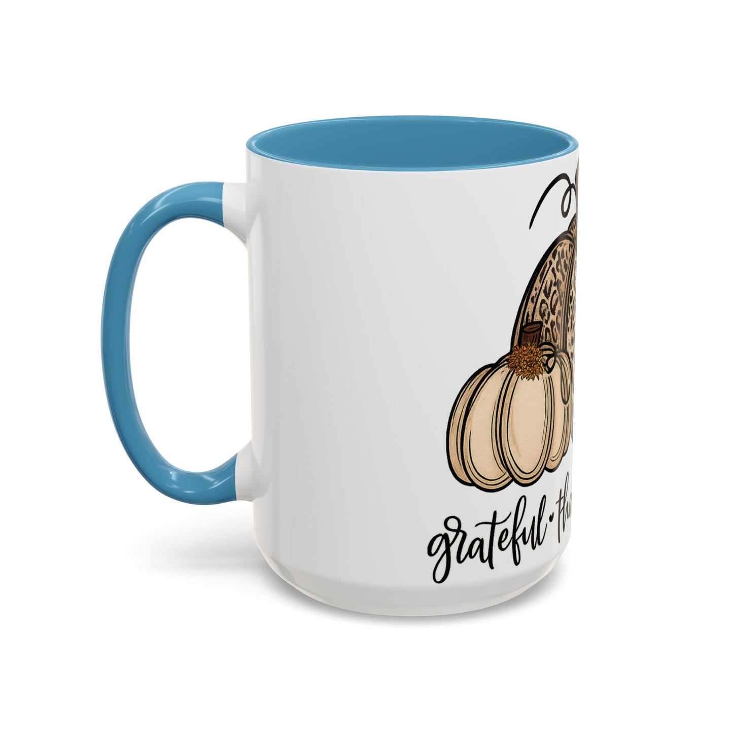 Grateful Thankful Blessed Accent Mug – Fall Coffee Cup (11oz & 15oz)