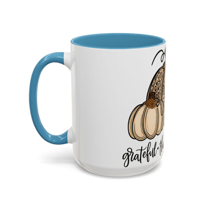 Grateful Thankful Blessed Accent Mug – Fall Coffee Cup (11oz & 15oz)
