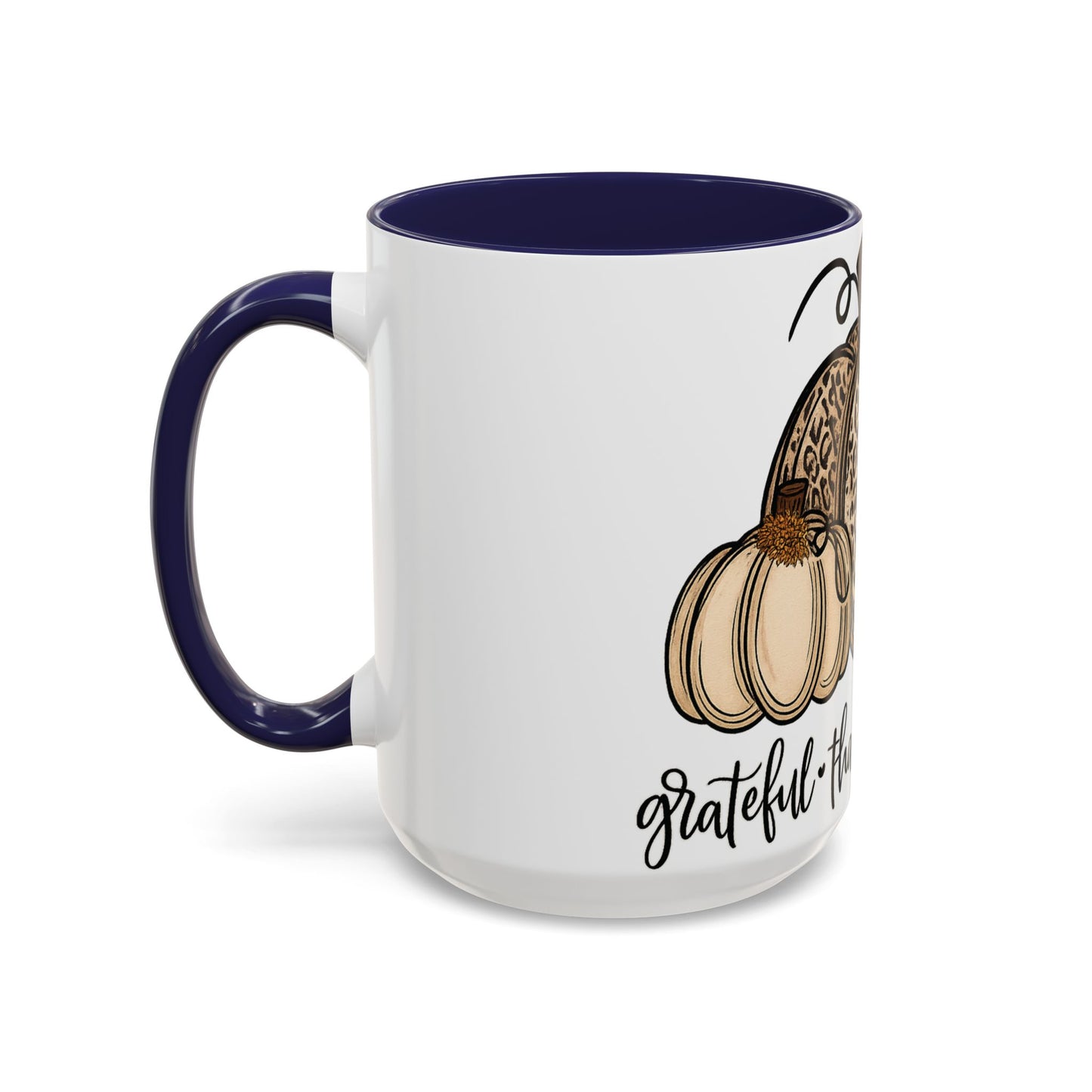 Grateful Thankful Blessed Accent Mug – Fall Coffee Cup (11oz & 15oz)
