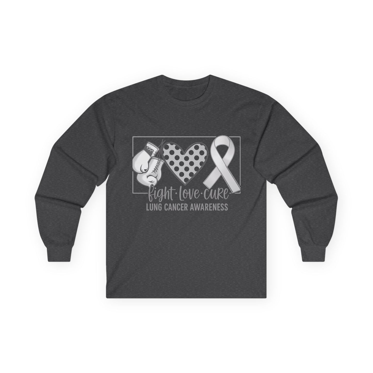 Fight Love Cure Lung Cancer Awareness Long Sleeve Shirt | Unisex Graphic Tee