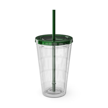 Faith, Family & Flannel Acrylic Tumbler with Straw | Christian Buffalo Plaid Cup (9 Color Options)