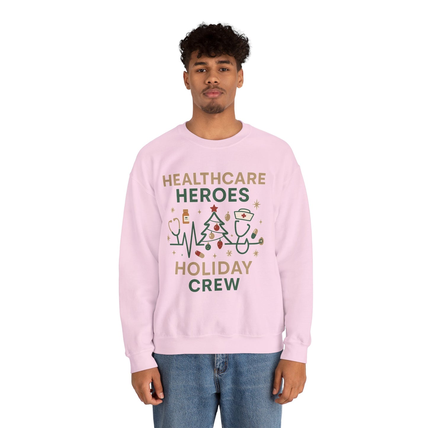 Healthcare Heroes Holiday Crewneck Sweatshirt | Nurse & Medical Staff Christmas Sweater (10 Colors)