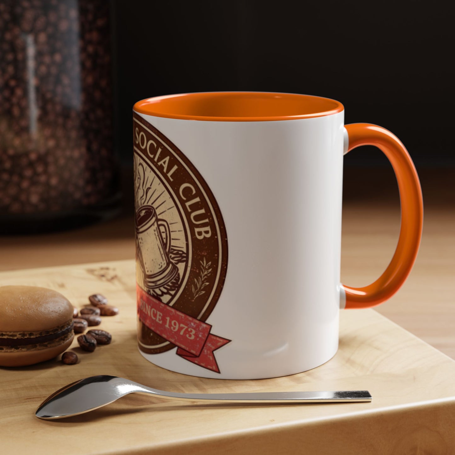 Hot Cocoa Social Club Accent Mug | Vintage Holiday Coffee Cup (11oz & 15oz, Multiple Colors)