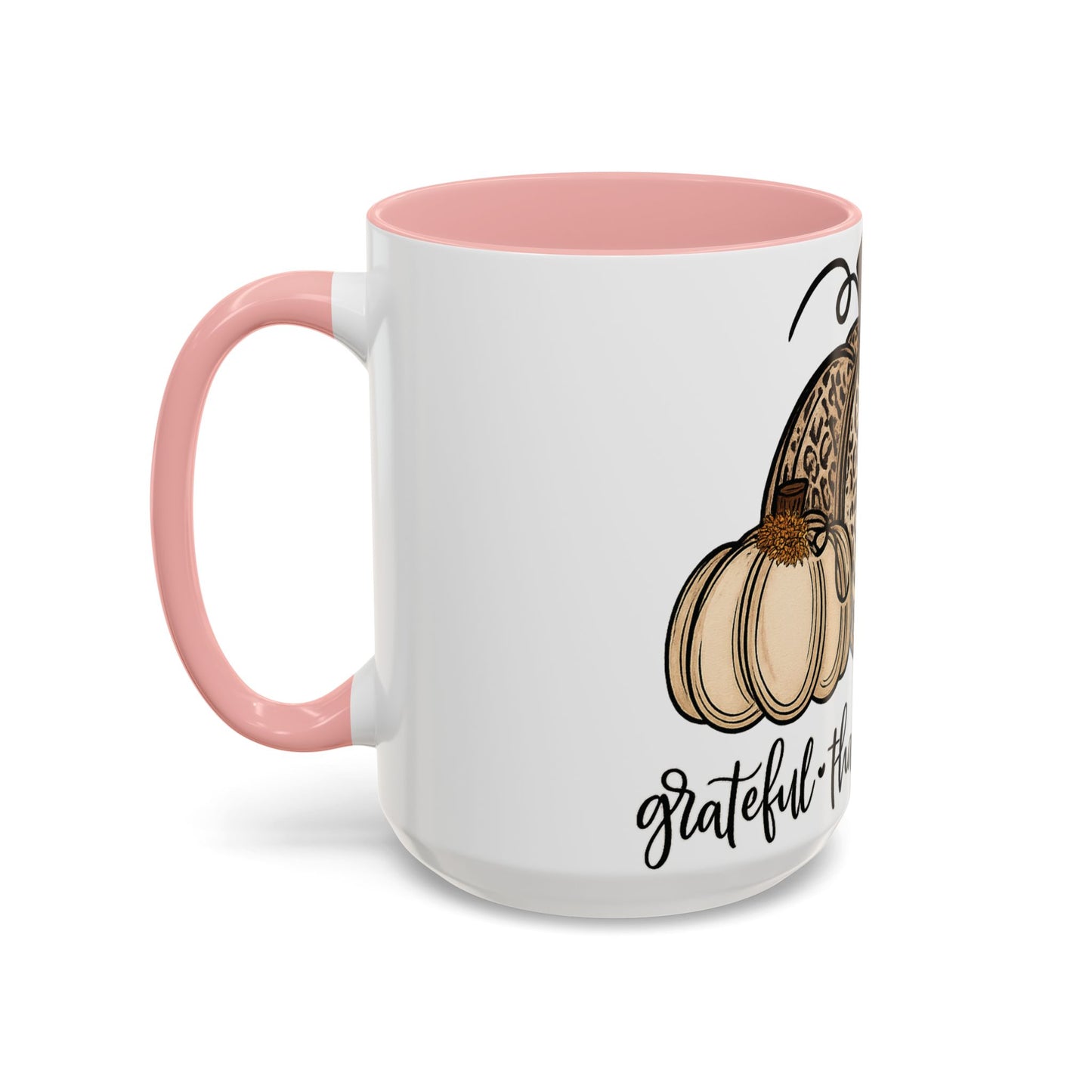 Grateful Thankful Blessed Accent Mug – Fall Coffee Cup (11oz & 15oz)