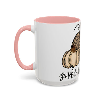Grateful Thankful Blessed Accent Mug – Fall Coffee Cup (11oz & 15oz)
