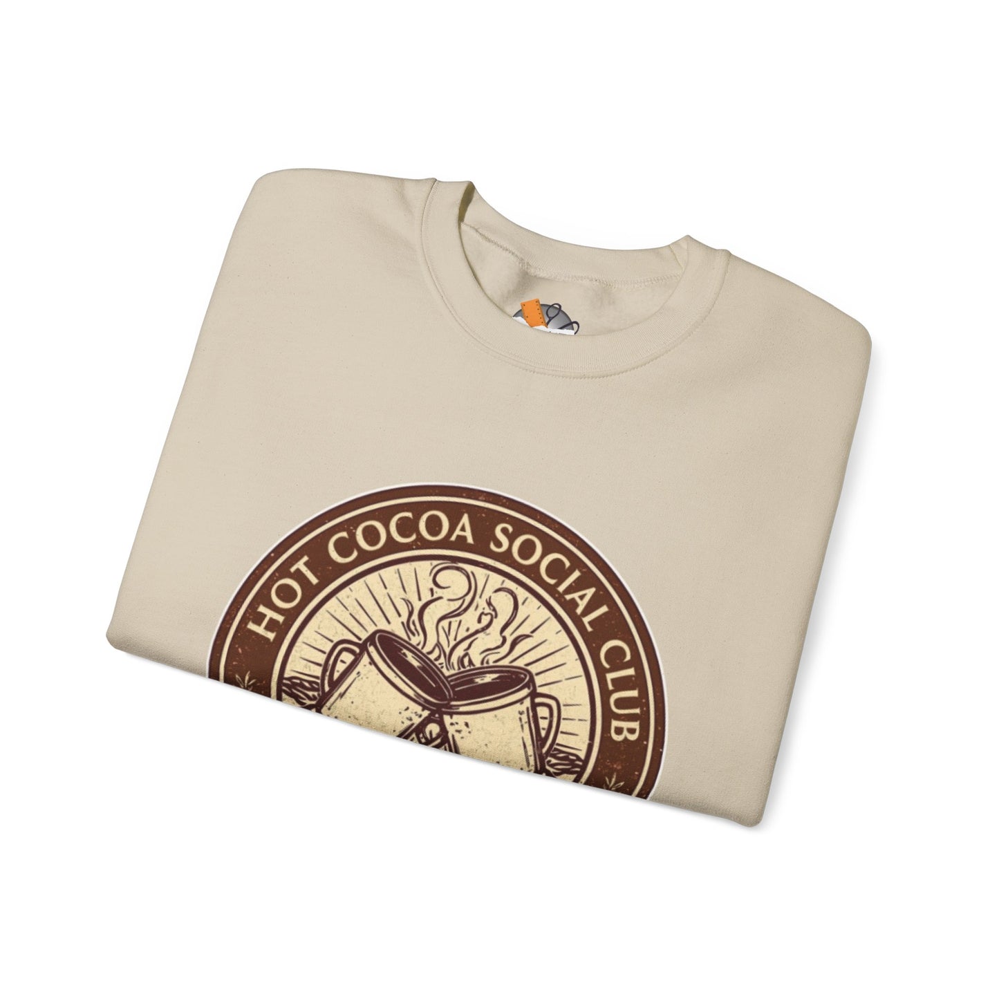 Hot Cocoa Social Club Crewneck Sweatshirt | Vintage Holiday Pullover | Cozy Winter “Serving Joy Since 1973” Sweatshirt