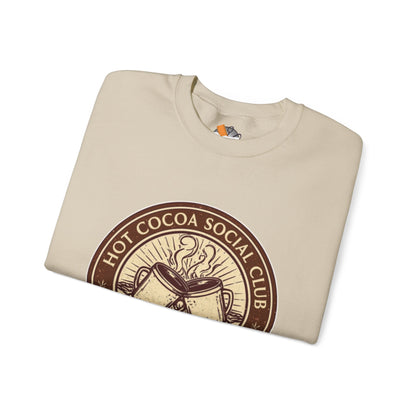 Hot Cocoa Social Club Crewneck Sweatshirt | Vintage Holiday Pullover | Cozy Winter “Serving Joy Since 1973” Sweatshirt