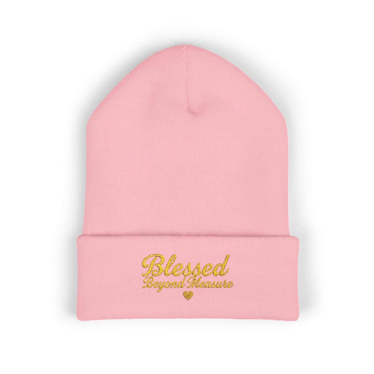 Blessed Beyond Measure Embroidered Beanie – Faith-Inspired Knit Hat (9 Color Options)