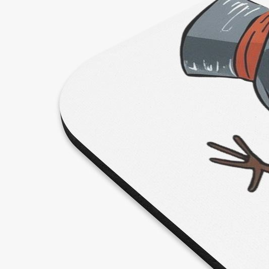 Fall to Winter Humorous Mouse Pad – “Make Room” Snowman Kicking Pumpkin