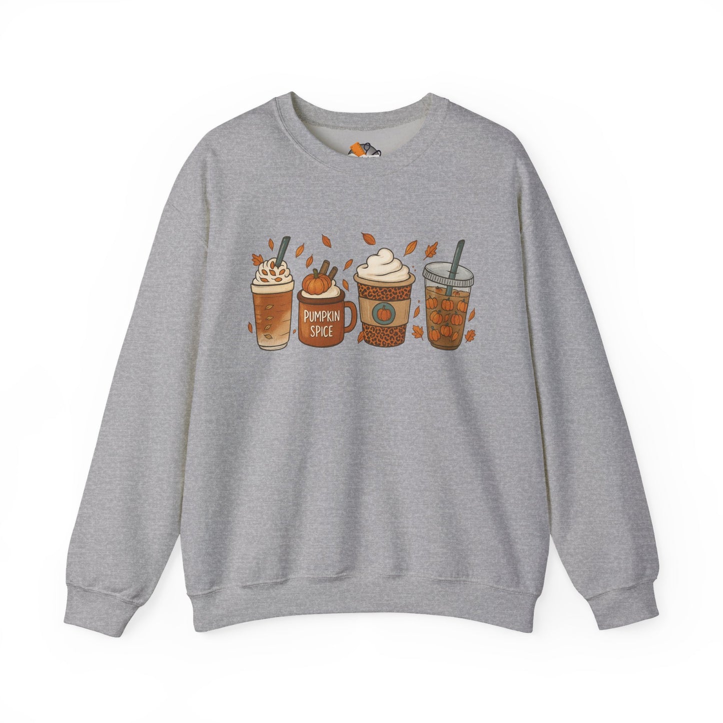 Pumpkin Spice Crewneck Sweatshirt – Cozy Fall Coffee Lover Pullover (10 Colors)