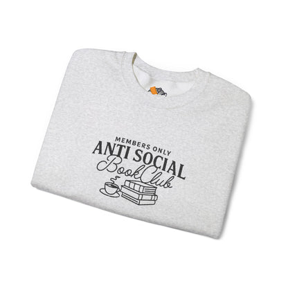 “Members Only Anti Social Book Club” Embroidered Crewneck